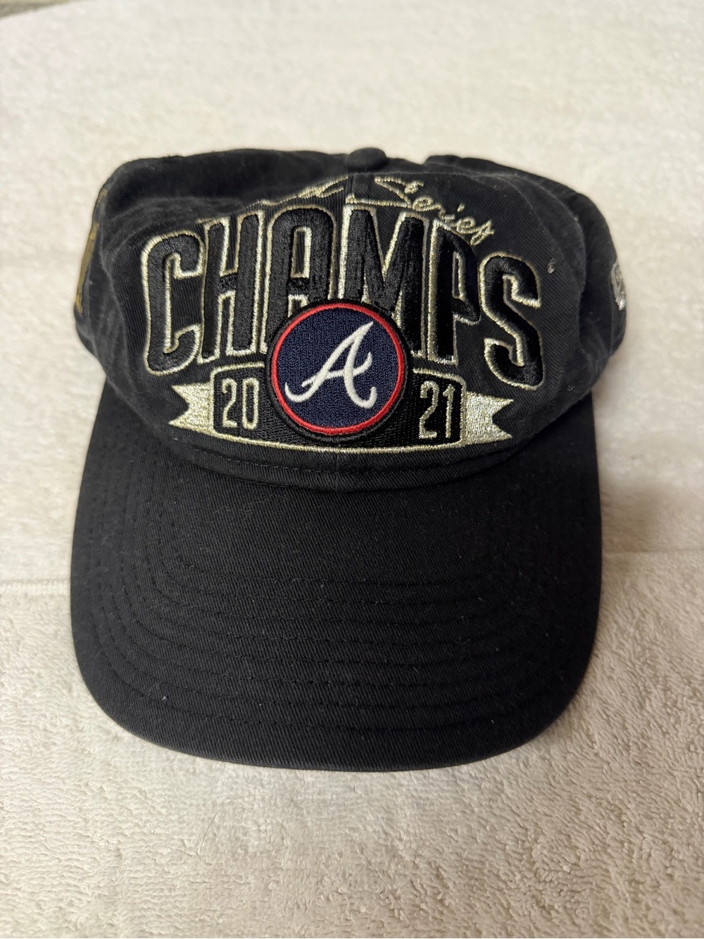 Atlanta Braves 'Champs 2021' Black Baseball Cap “worn on field”